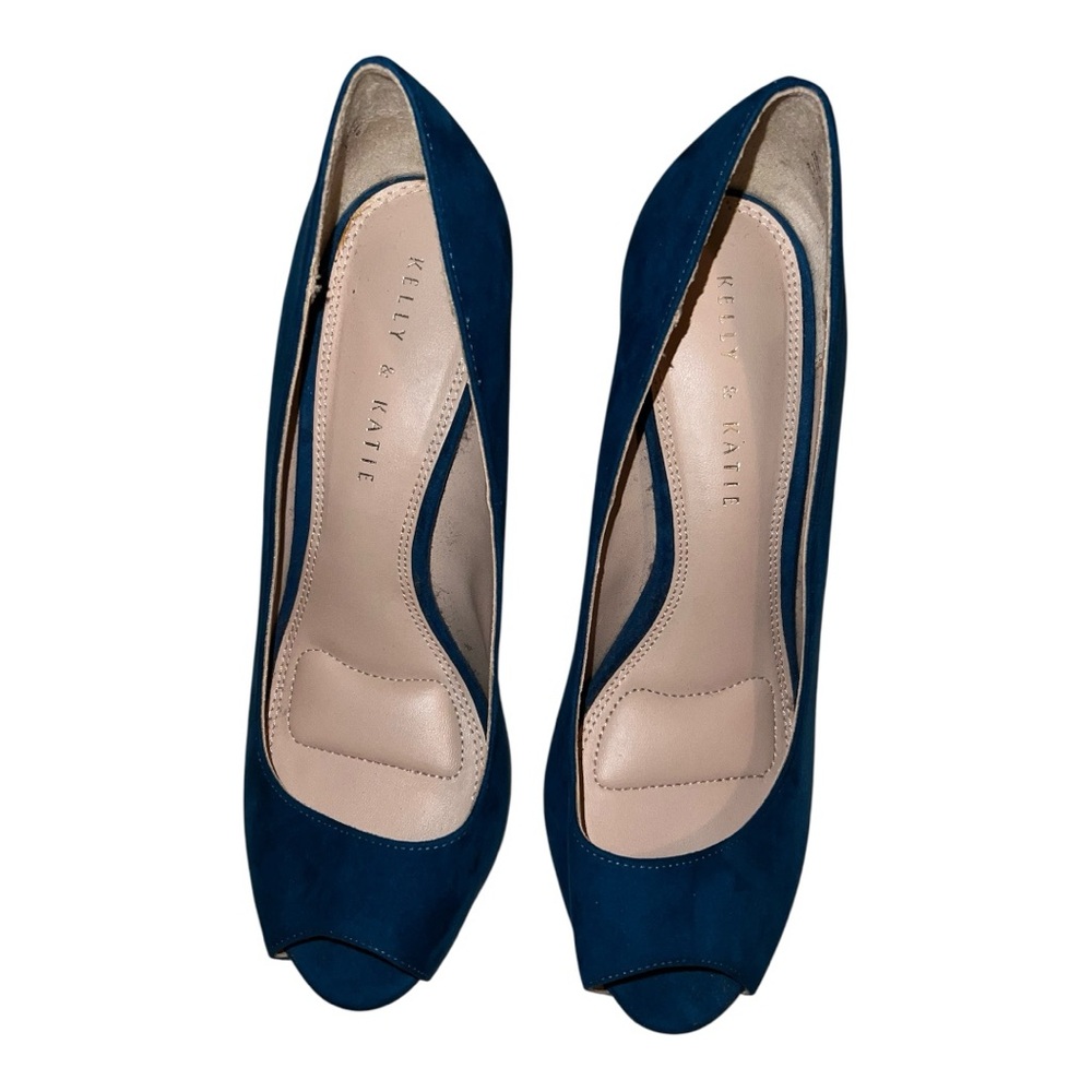 Kelly & Katie Deep‎ Blue Peep Toe Heels